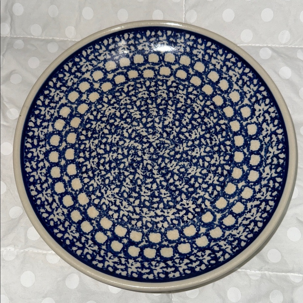 Lot 2 Boleslawiec Wiza Polish Pottery 7.75" Salad Dessert Plates Handmade Blue - Picture 2 of 6